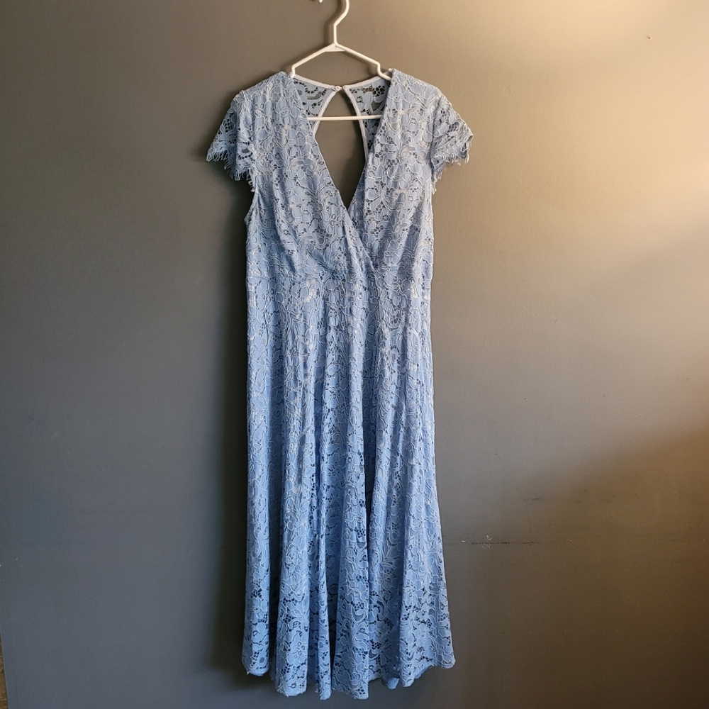 H&M Mama Light Blue Lace Midi Dress